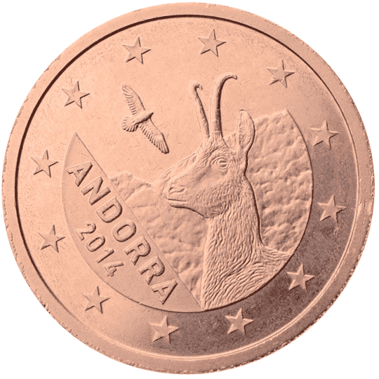 Andorra 2 cent coin obverse