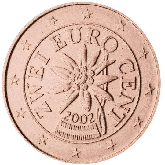 Austria 2 cent coin obverse