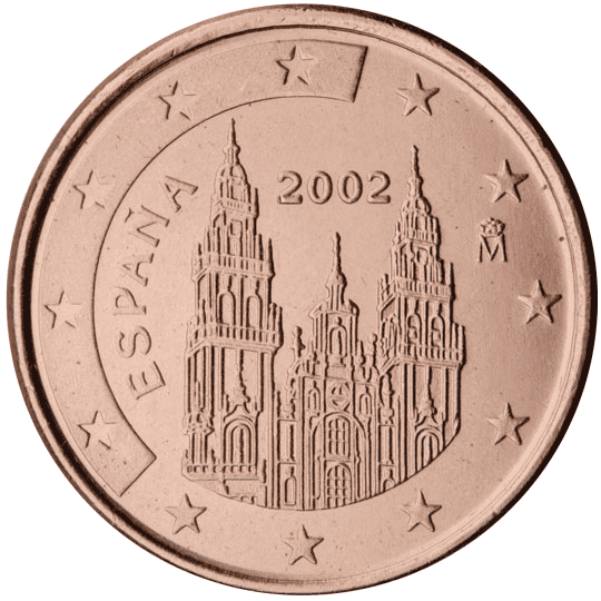 Spain 2 cent coin obverse 1