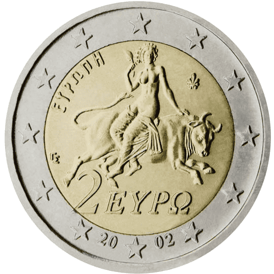 Greece 2 euro coin obverse