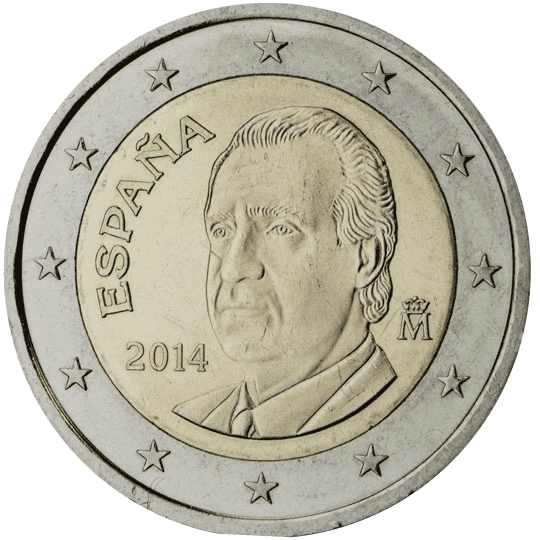 Spain 2 euro coin obverse 2
