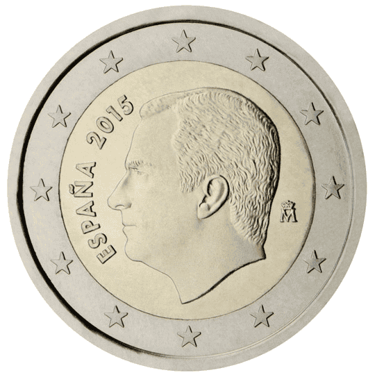 Spain 2 euro coin obverse 3