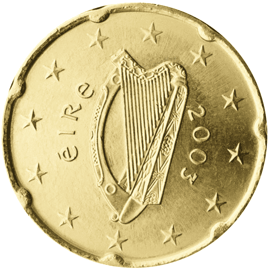 Ireland 20 cent coin obverse