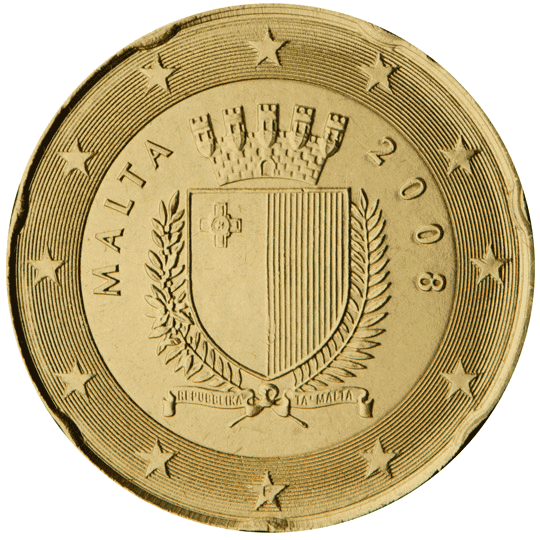 Malta 20 cent coin obverse