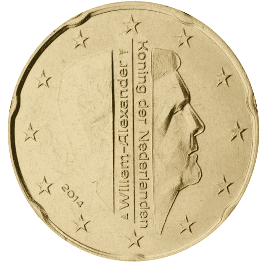 Netherlands 20 cent coin obverse 2