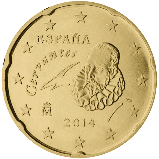Spain 20 cent coin obverse 2