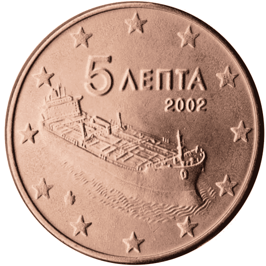 Greece 5 cent coin obverse