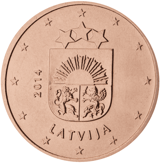 Latvia 5 cent coin obverse