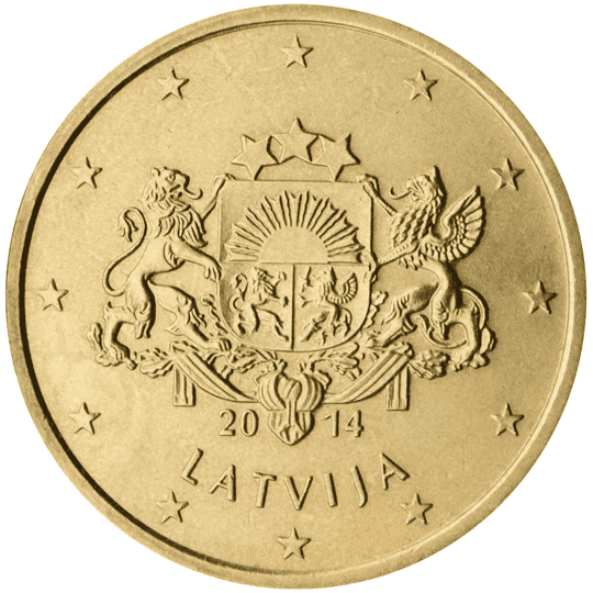 Latvia 50 cent coin obverse