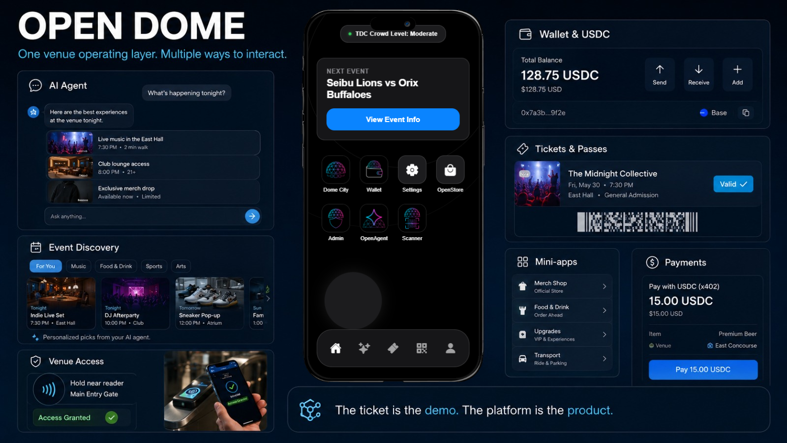 Open Dome hero — main app / agent experience
