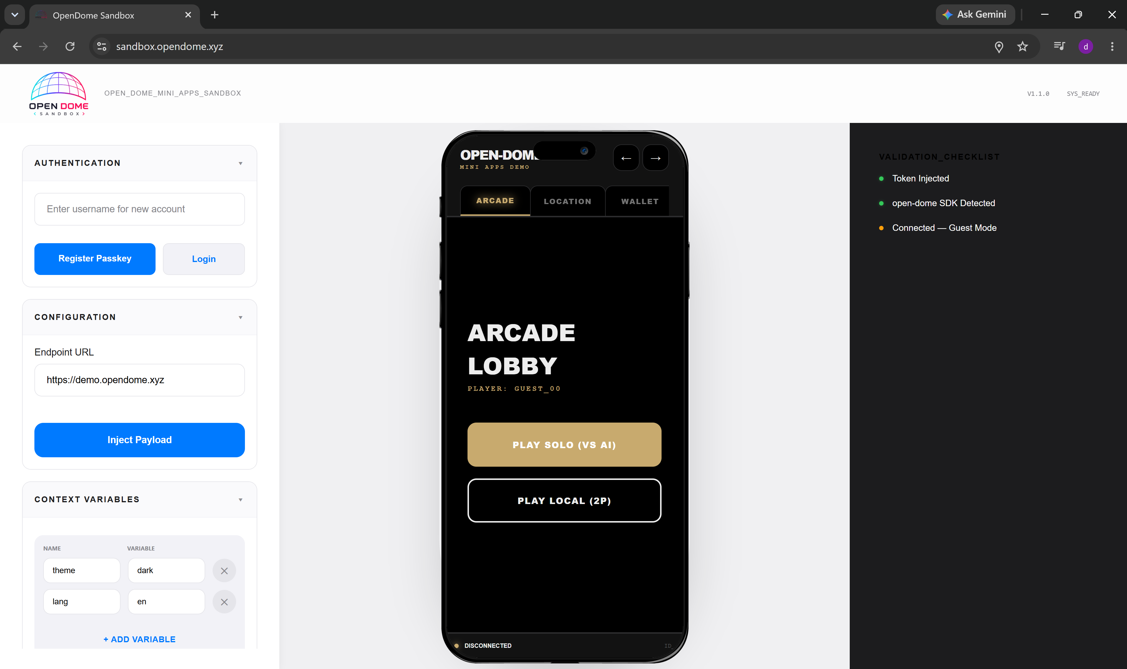 Open Dome App + Sandbox + mini-app ecosystem