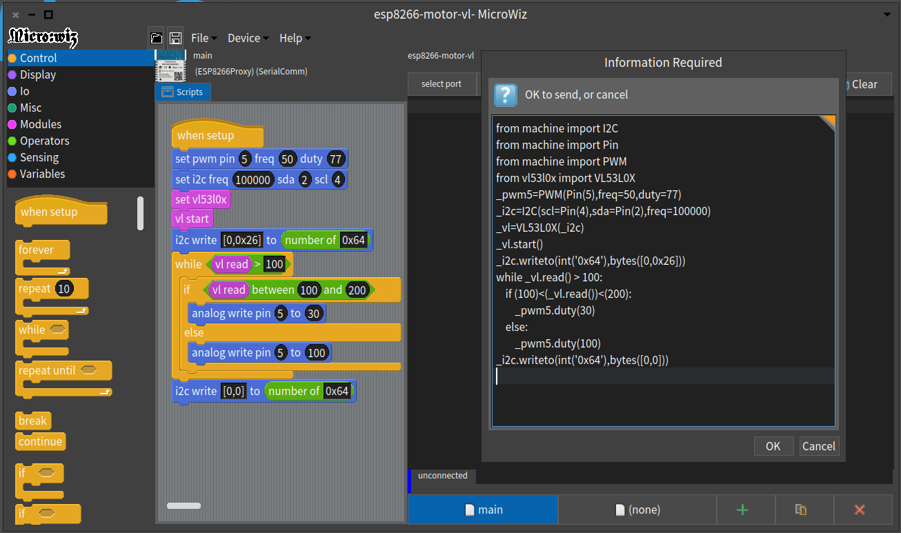 ESP8266 with VL53L0X