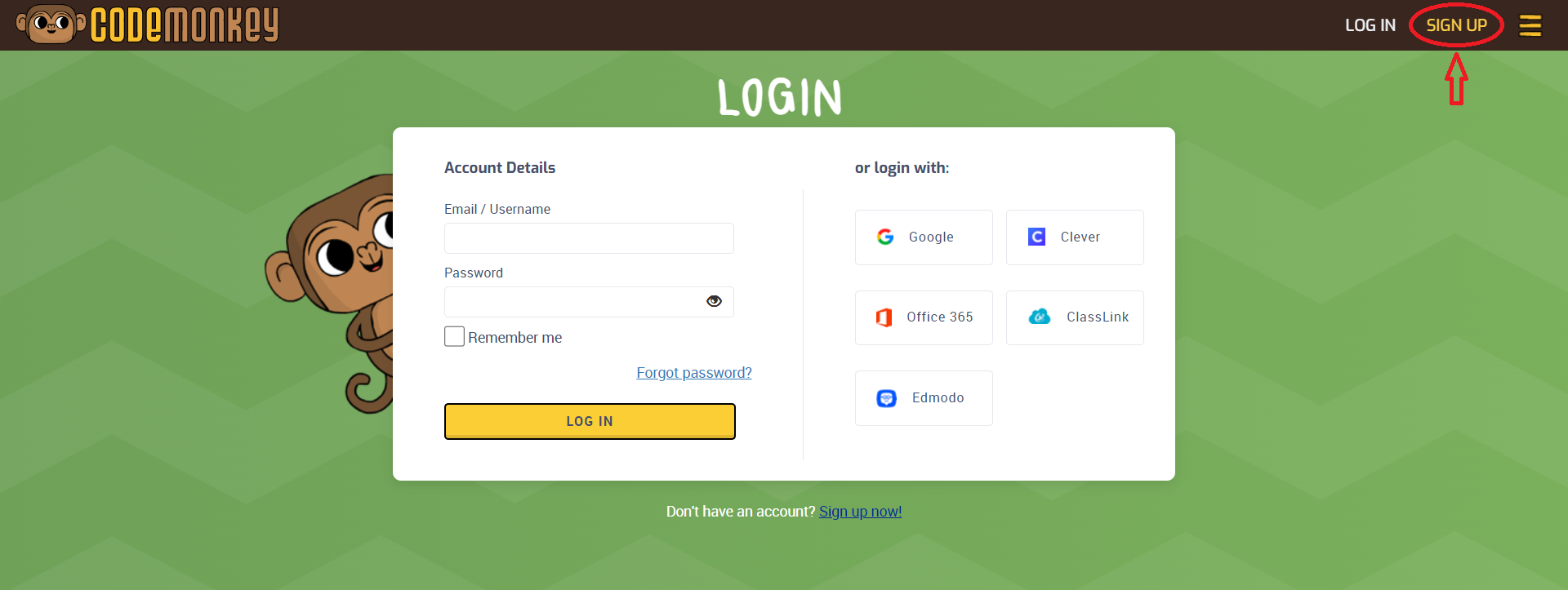 Code Monkey Login