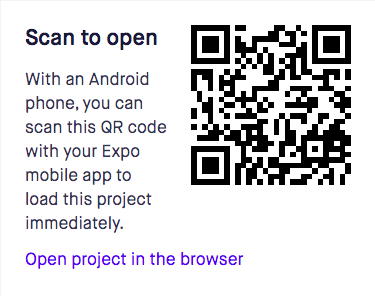 QR-code to try out CookStars app on Expo