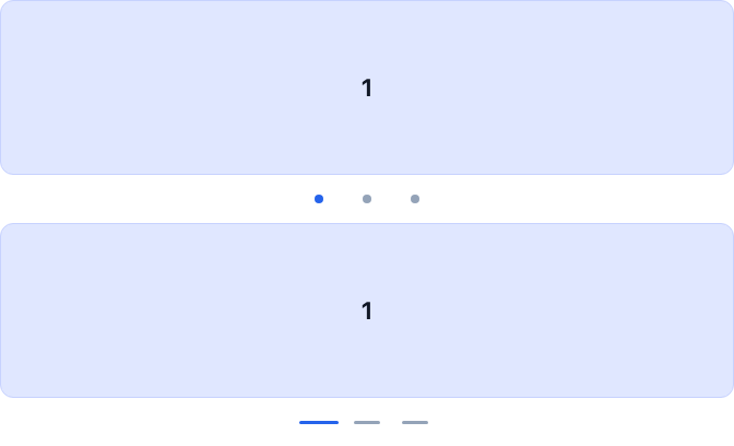 DefaultDot as dots and line indicators