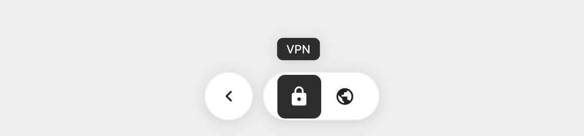 Submenu level with the Back button next to the dock