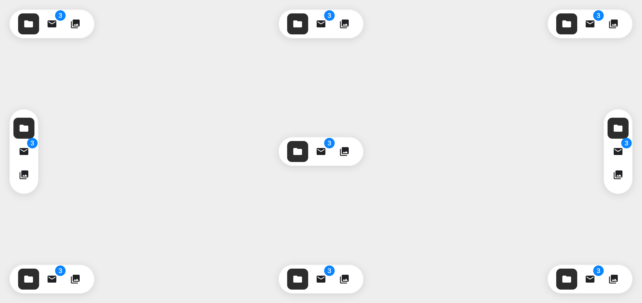 The dock in every position of the viewport