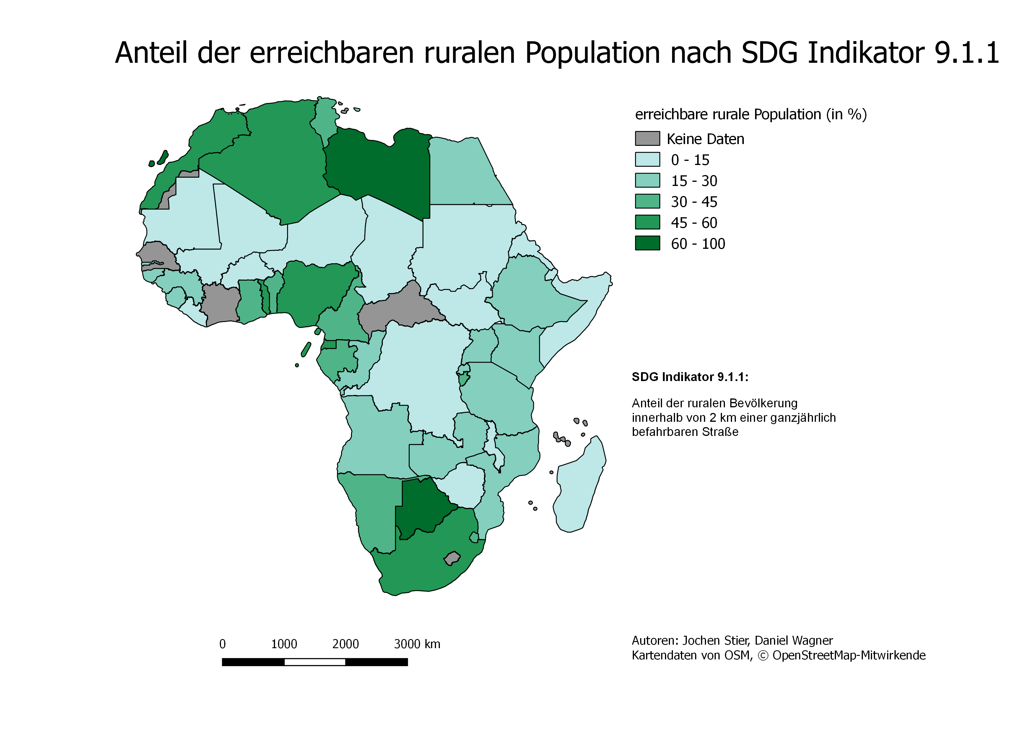 map of share of reachability in africa