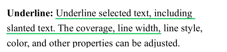 Underline annotation example