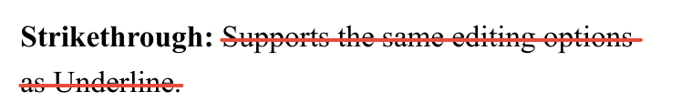 Strikethrough annotation example