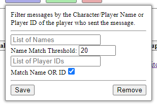 Name/ID Filter