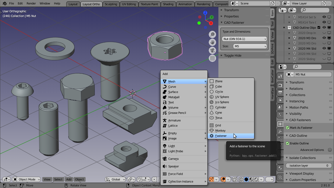 CAD Fasteners Screenshot