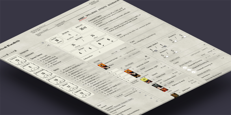 D&D 5e OGL Character Sheet