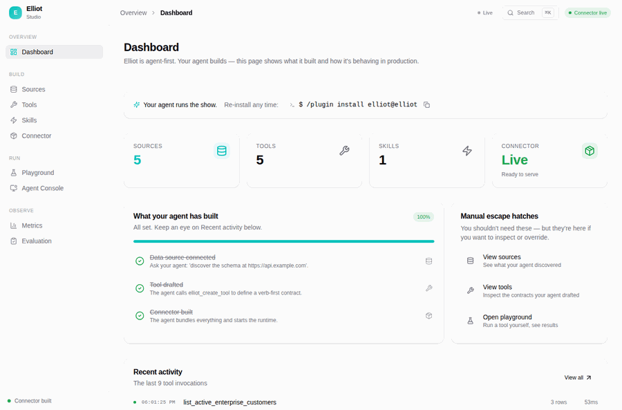 Elliot Studio — a walkthrough of every page