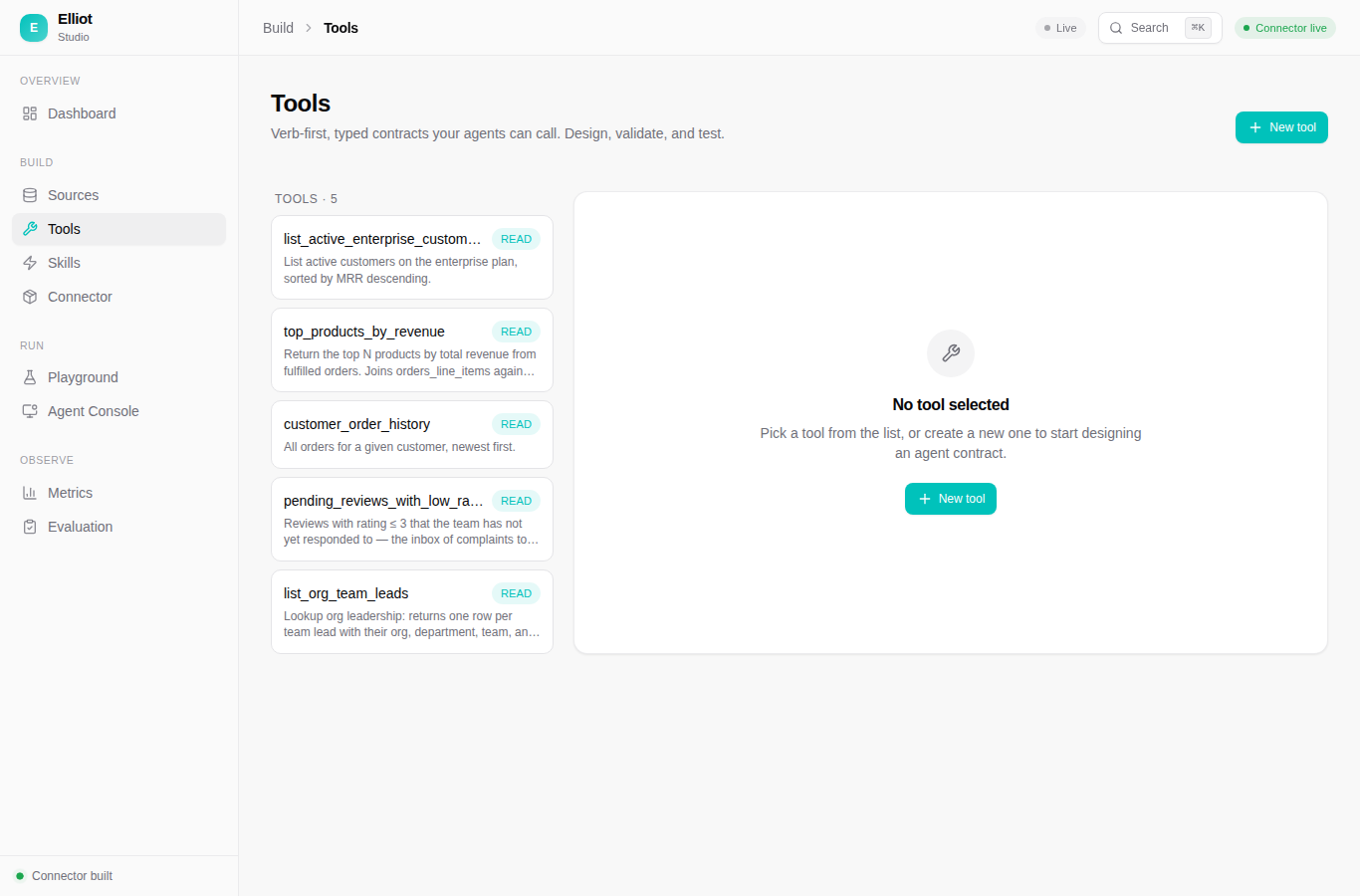 Studio Tools page