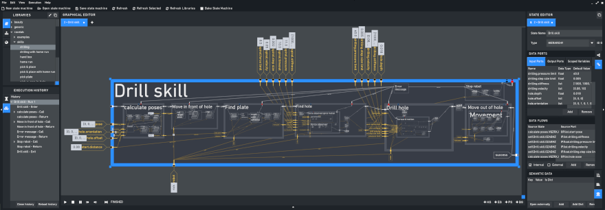 Screenshot showing RAFCON with a big state machine