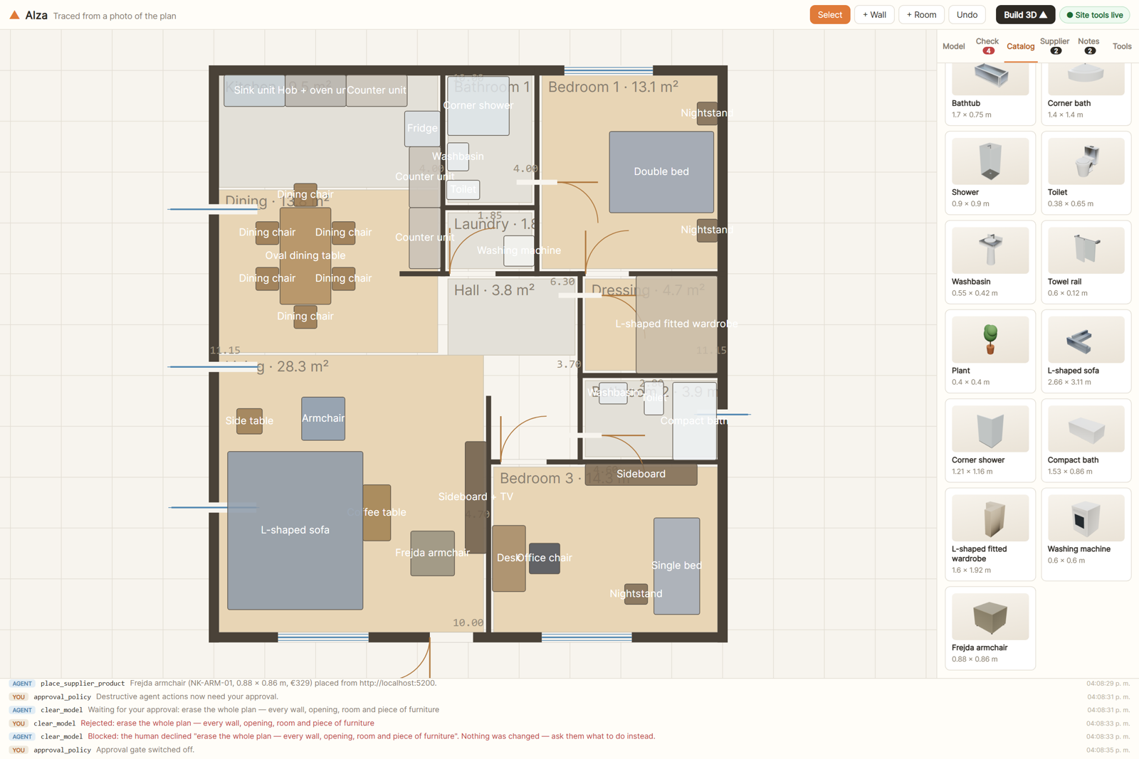 The pieces the agent modelled itself