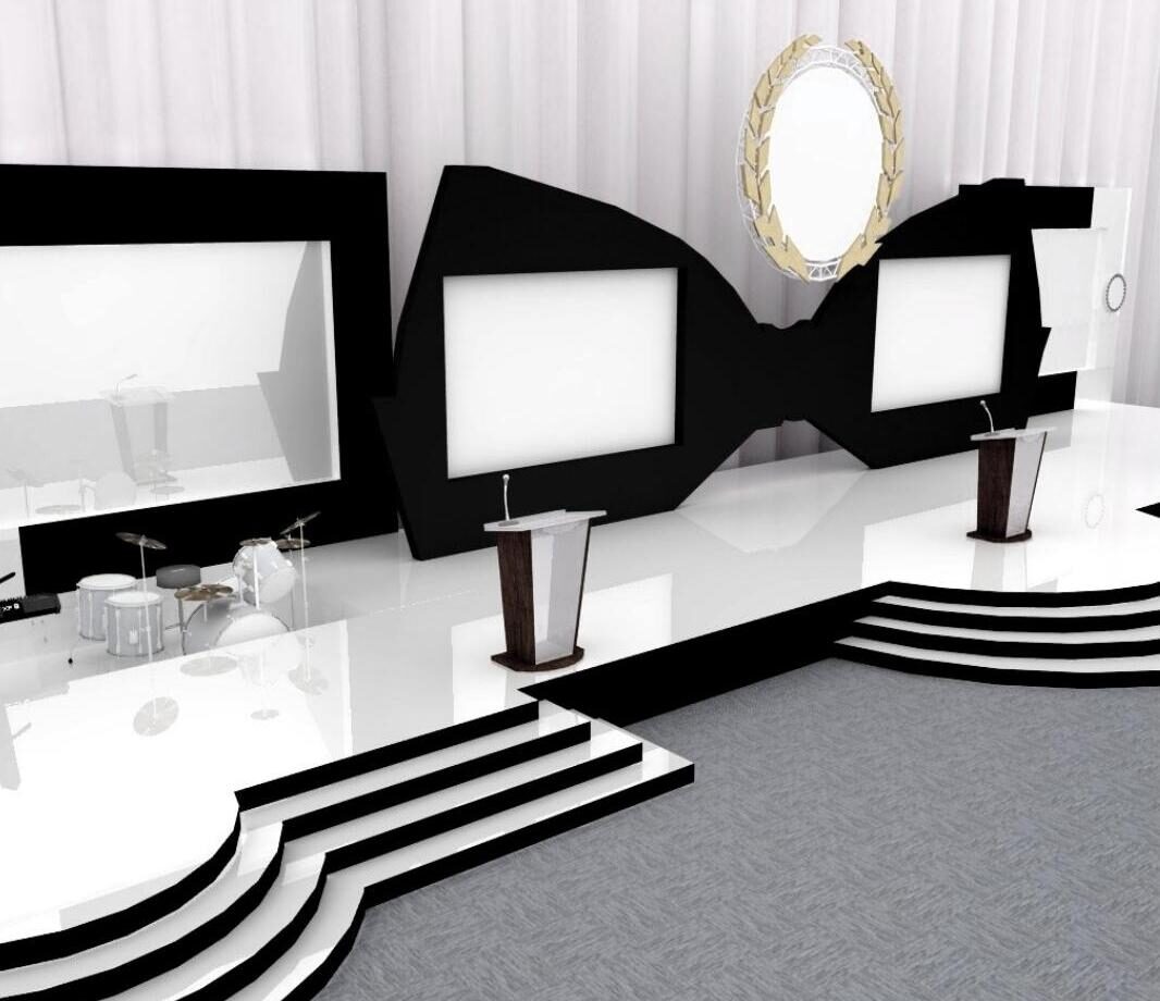 MMSDC ACE Awards bow tie stage rendering