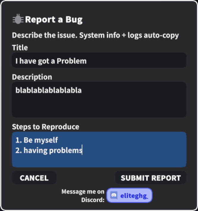 Bug Report
