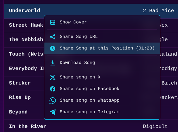 Synthwave Player precise song position sharing
