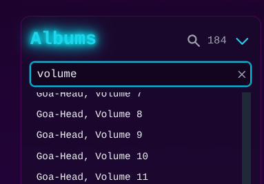 Synthwave Player dynamic sidebars for artist and album discovery