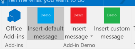 The addin buttons on a new mail form in Outlook