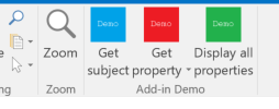 The addin buttons on a read mail form in Outlook