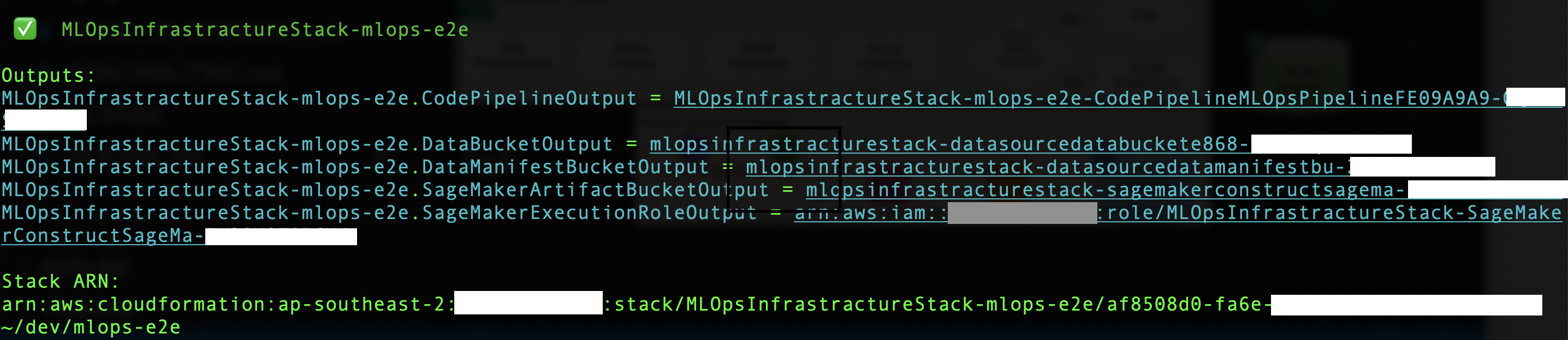 Infrastructure Cloudformation Output