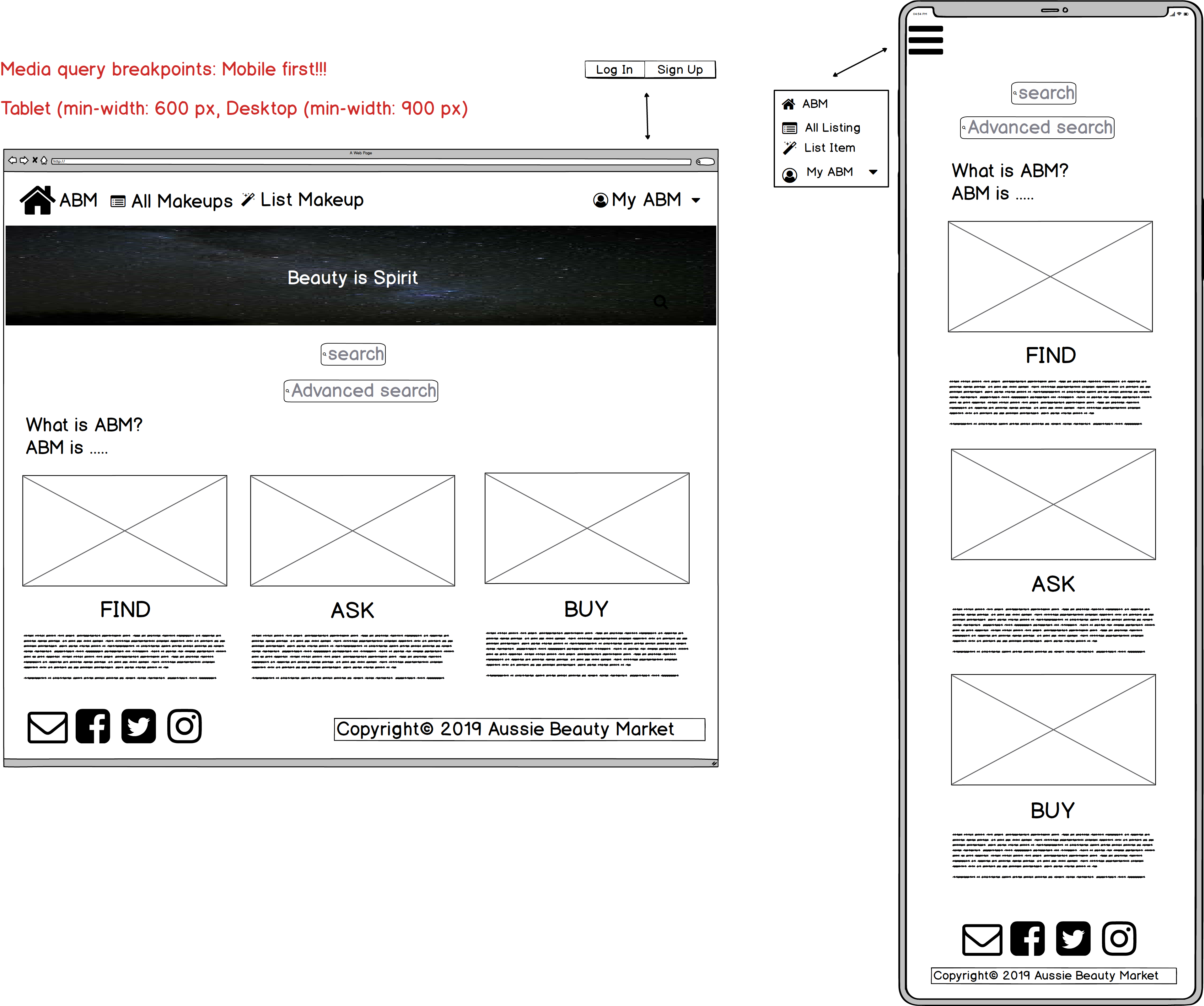 Marketplace - Wireframes