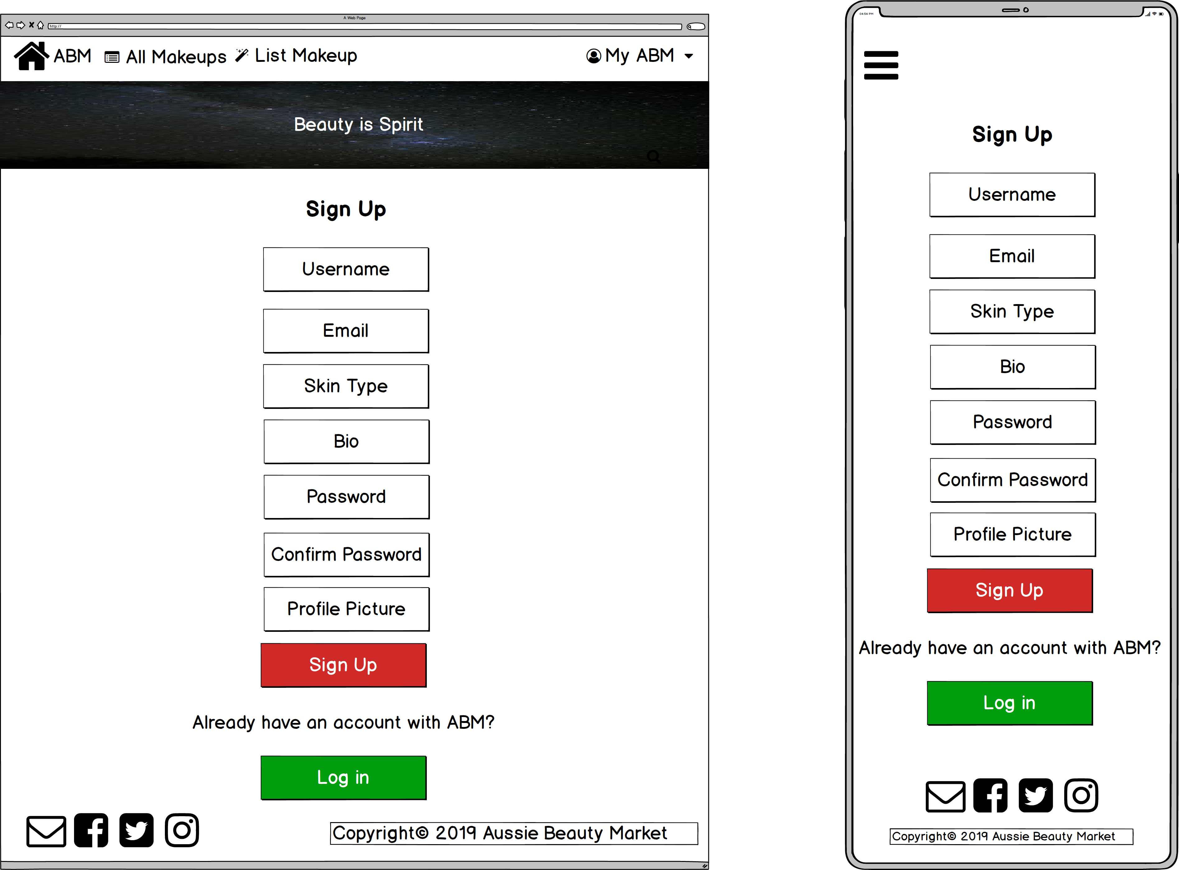 Marketplace - Wireframes