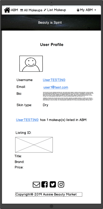 Marketplace - Wireframes