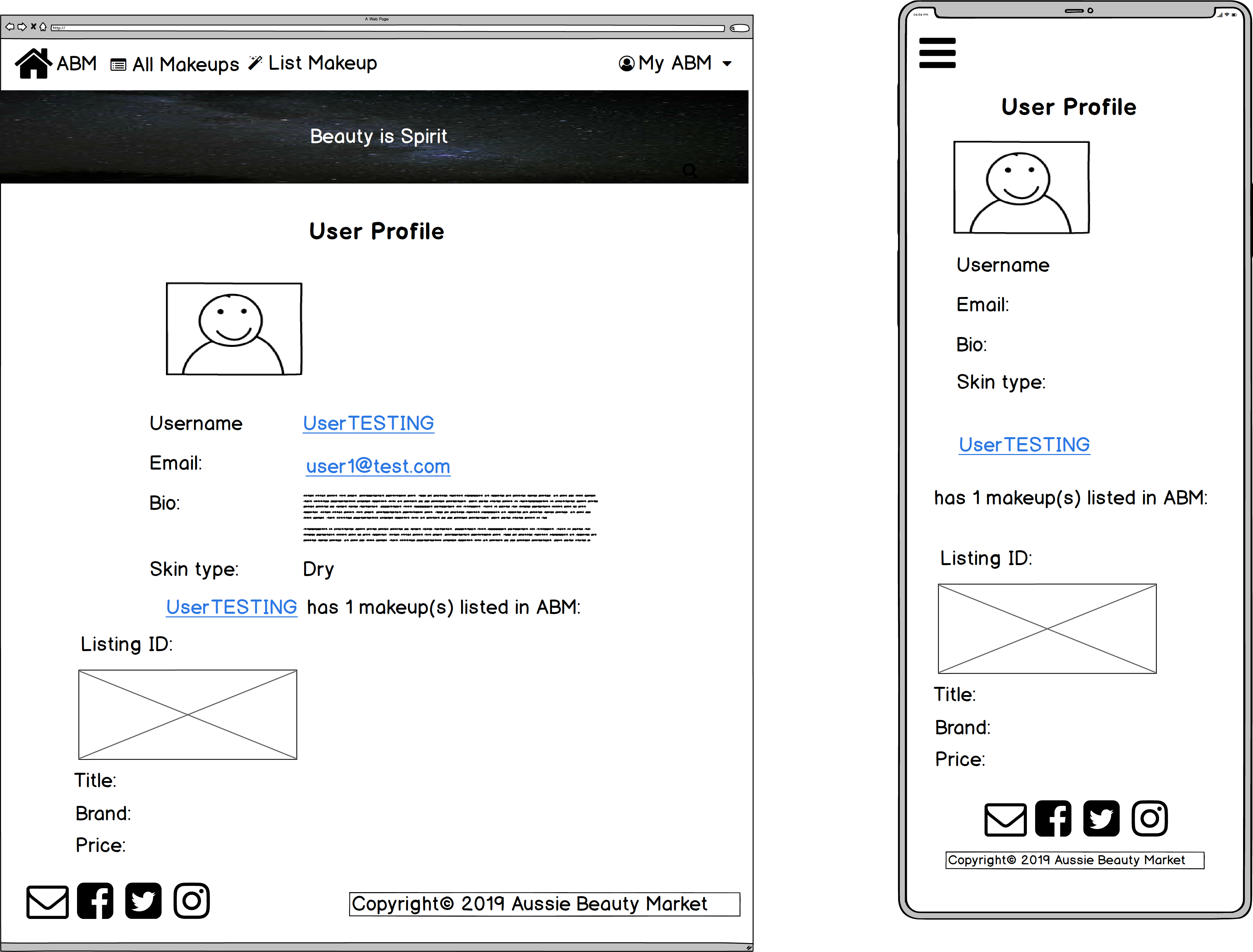 Marketplace - Wireframes