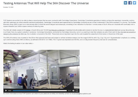 Testing antennas that will help the SKA discover the Universe