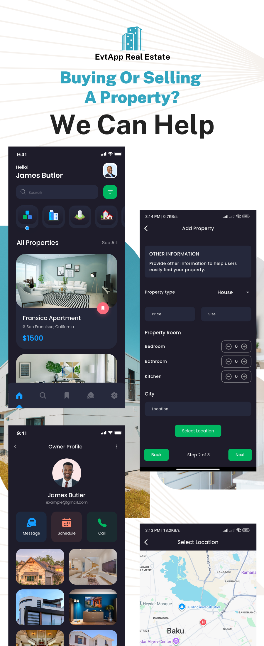 EvtApp – Real Estate Flutter Full App with Firebase, Chat, Maps, FCM, Authentication