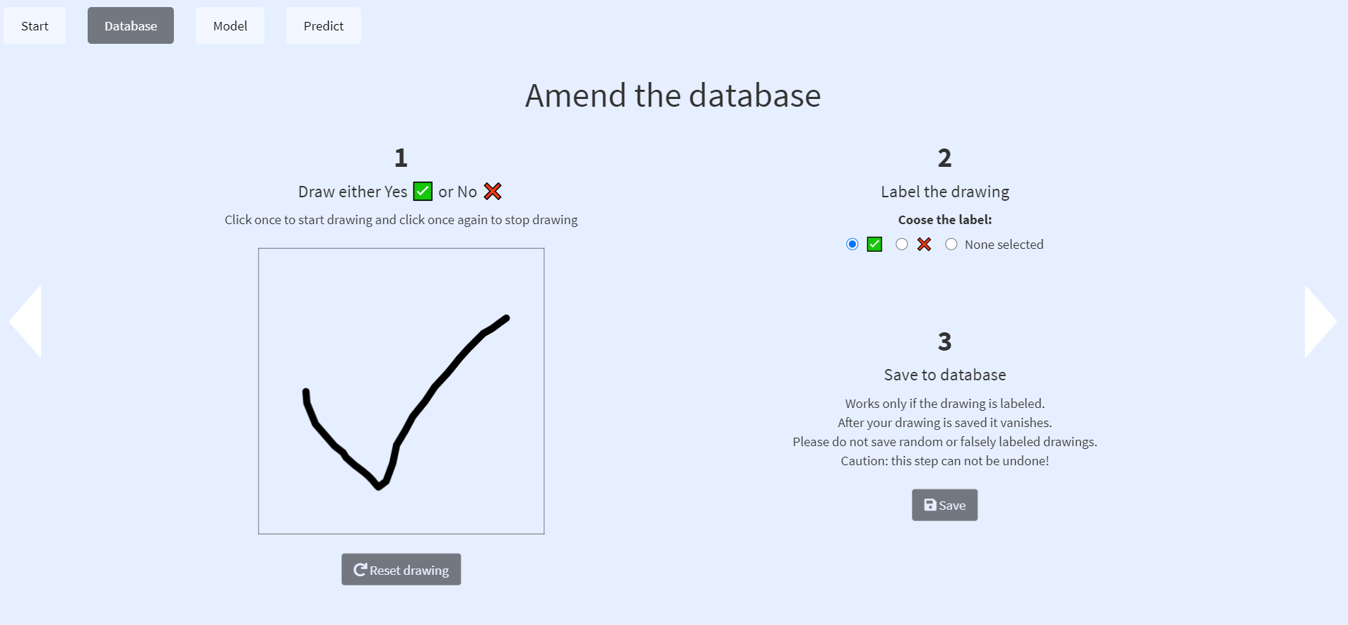 Amend database section