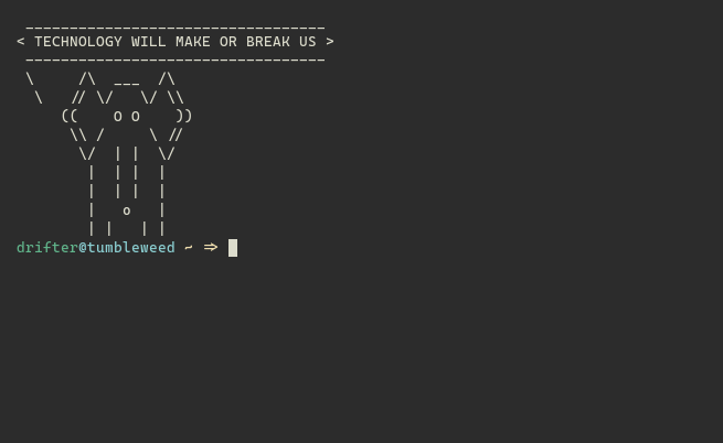 ascii art that reads shell bookmarks