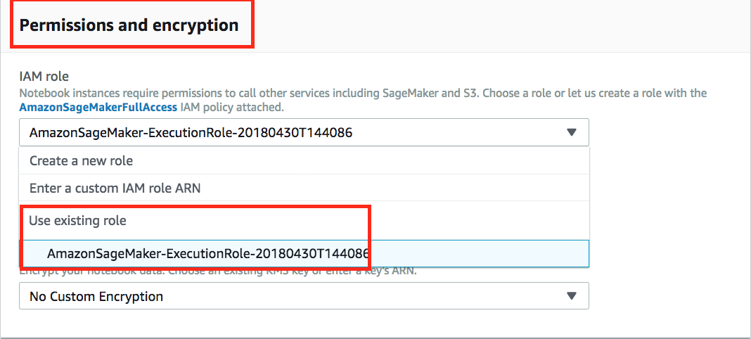 Select Existing Role