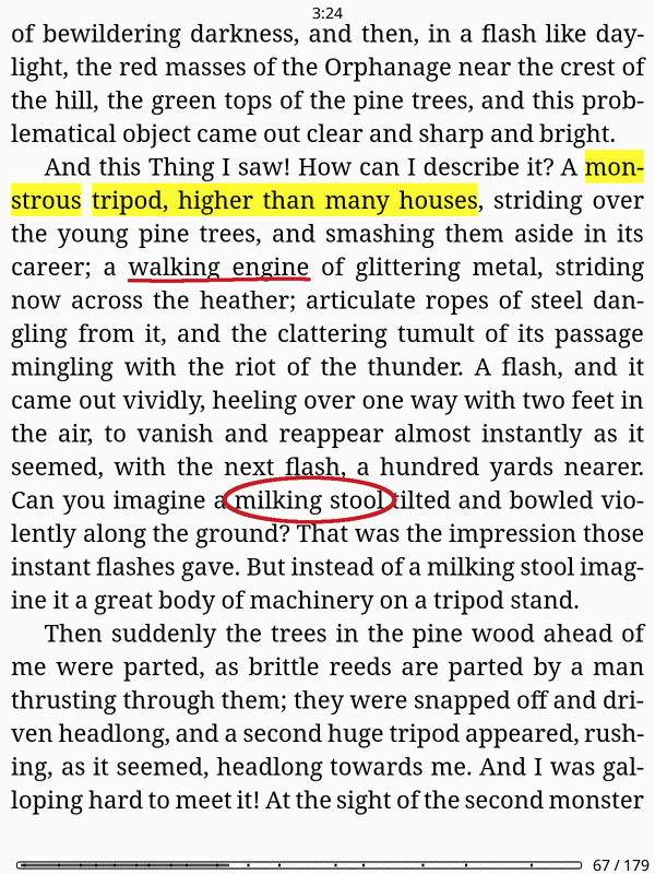 Ink follows the text