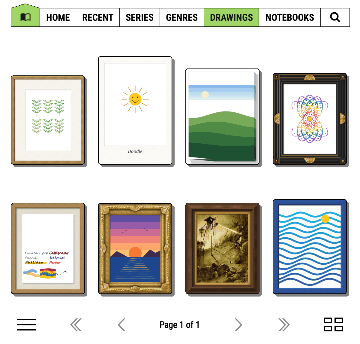 Drawings shelf