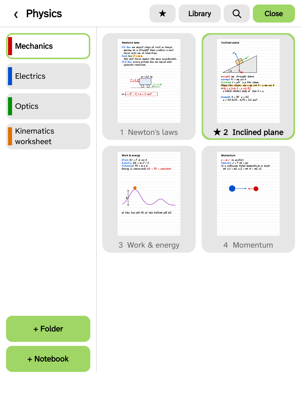 Notebooks in a folder